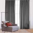 Hillcrest Gray Chenille Velvet Pinch Pleated Blackout Curtains Room Darkening Thermal Insulated Window Drapes 108 Inches for Living Room Bedroom, Back Tab with Hooks 2 Panels,38" W x 108" L x 2