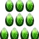 PATIKIL K9 Crystal Pendants Teardrop Beads, 10 Pack 38mm Chandelier Prisms Parts Hanging Beads DIY Lamp for Arts Crafts Decoration, Green