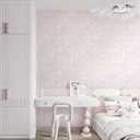 Peel and Stick Wallpaper Boho Pink and White Floral Wallpaper for Bedroom Bathroom Removable Self-adhsive Contact Paper for Cabinets Nursery Shelf Liner 17.3" x 394"