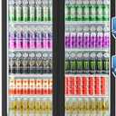 Beverage Cooler Commercial Refrigerator 30.2 Cu.Ft. Glass Door Display Refrigerator with LED Light, 10 Shelves, Display Commercial Beverage Refrigerat