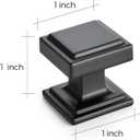 Ravinte 30 Pack Matte Black Square Kitchen Cabinet Knobs,Zinc Solid Drawer Pulls,Farmouse Cabinet Handles for Cupboard, Dresser, Closet and Bathroom, Modern Cabinet Hardware for Cabinets