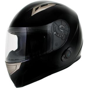 Milwaukee Helmets H510 Gloss Black Chit-Chat Full Face Wireless Motorcycle Helmet-Stream Music-Phone Calls (Medium)