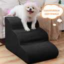 Aodisman 3-Step Dog Ramp and Stairs for Sofa and Chair - Non-Slip Sturdy Pet Steps for Small Dogs and Cats,15.7" H,Black