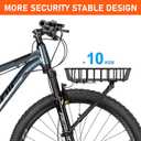 CXWXC Bike Basket Rack - Large Front Bicycle Basket with Struts - Front Mount Aluminium Bike Basket Large Capacity