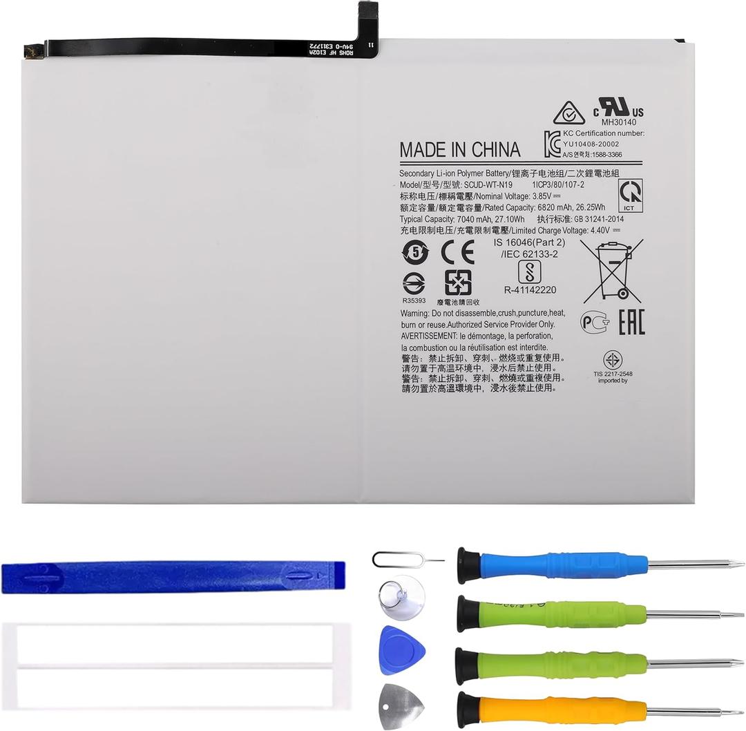 SCUD-WT-N19 Rechargeable Battery Compatible with Samsung Galaxy Tab A7 10.4 (2020) SM-T500 SM-T505 SM-T505N with Tools