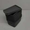 Plastic Storage Baskets with Lid-Plastic Storage Containers Stackable Storage bins: Storage Baskets for Organizing Shelves Drawers Desktop Closet Playroom Classroom Office, 8Pack-Gray,10.2x7.2x4.1Inch