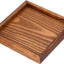 PATIKIL Wood Serving Tray 7 Inch, Square Decorative Platter for Home Decor Kitchen Table Candle Holder, Brown