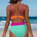 Hilinker Women's Leopard Bikini Swimsuits V Neck High Waisted 2 Piece Bathing Suits (M)