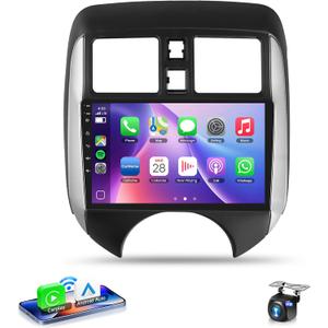 4G+64G for Nissan Versa Note 2014-2018 Android Car Radio Stereo with Wireless CarPlay Android Auto,9 inch IPS Touchscreen Car Stereo Bluetooth5.0, GPS, WiFi, SWC,59UI,32EQ AI DSP+HD Backup Camera