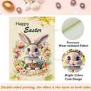 3 x Easter Garden Flag Happy Easter Bunny Garden Flag 12x18 Inch Double Sided for Outside Eggs Bunny Holiday Yard Outdoor Flag Decoration