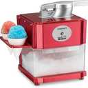 Cuisinart Snow Cone Machine, Home Shaved Ice Maker for Snow Cones, Snow Cone Maker with Reuseable Paper Cups, Makes 5 Icy Cones for Slushies, Frozen Drinks , Red, SCM-10P1