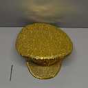 COSDREAMER Women's Burning Man Hat Festival Military Captain Party Hats (Black feather) (All Gold)