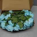 72 Pcs Artificial Roses Turquoise Fake Silk Roses Realistic Roses Faux Flower Indoor Wedding Home Decor, Birthday Decorations