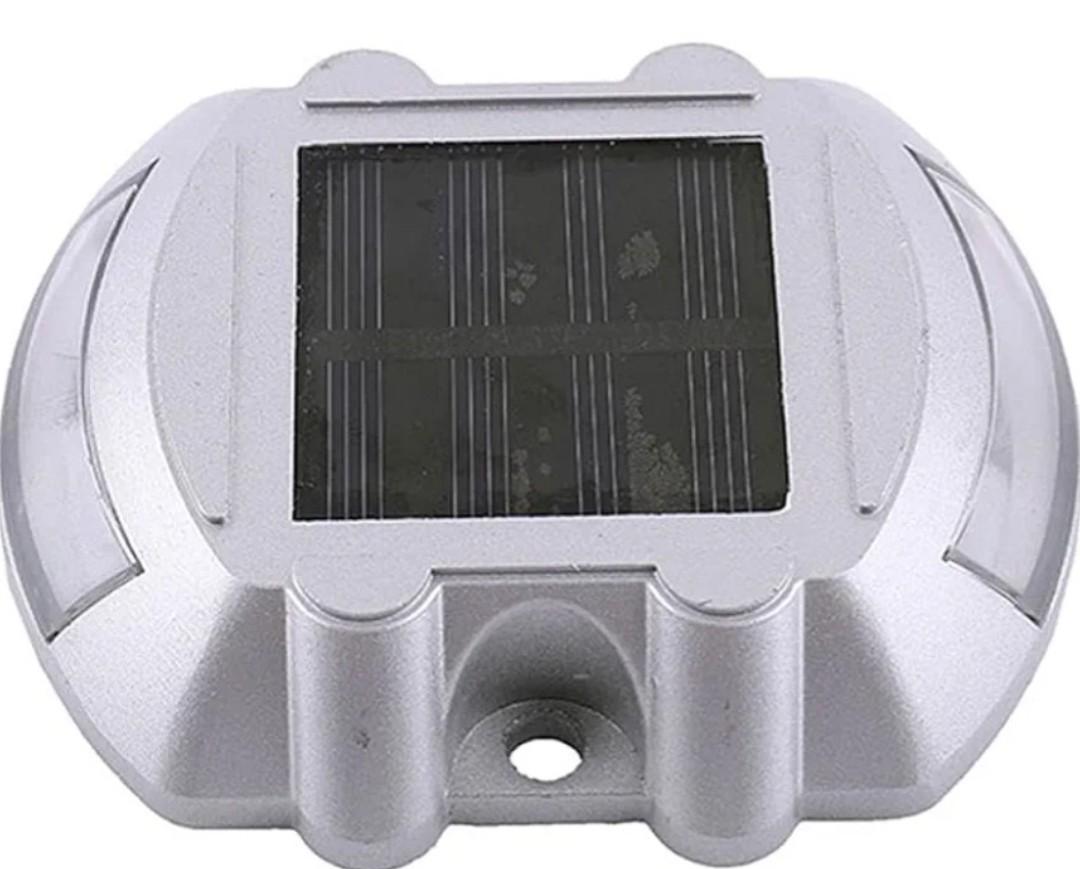 Solar Road Stud Solar LED Outdoor Road Driveway Dock Ground Light Blue Lamp Waterproof Warning Step Lights for Garden Walkway Backyard Step