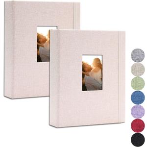 Vienrose Mini Polaroid Photo Album Book 208 Photos 2x3 Inch Pictures for Fujifilm Instax Mini 7s 8 9 11 25 26 40 50s 90 Evo Z2300 Instant Camera, Polaroid Snap Beige 2 Pack