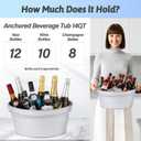 2pcs Galvanized Ice Buckets, 7.2 Gallon Large Galvanized Tub with Carry Handles, Ice Bucket for Parties, Mimosa Bars, Beverage Tubs, and Beverage Stations for Champagne, Cocktails, Beer, Wine