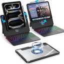 BLOSOMEET Magnetic iPad Pro 11 Inch (M5 2025 / M4 2024) Case with Keyboard, Clear Splitfolio Detachable Cover, Up-Down Liftable, Adjustable Stand, 7-Color Backlit, Multi-Touch Trackpad, Black