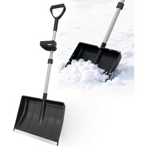 Snow Shovel for Driveway Home Garage Snow Removal with D-Grip Handle, Large Capacity Shovel for Garden Car Camping Outdoor