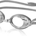 Sporti Unisex Adult Swimming Goggles, Antifog Swim Goggles for Men & Women, Shatter-resistant, Double Straps, Variety Designs (Clear Lens/Silver Frame)