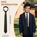 Adjustable Glossy Self Ties for Boys Kids, Solid Color Boys Tie for School Wedding Party Graduation Formal Banquet (Black)