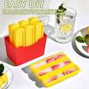 RMAMSCOV Ice Cube Tray With Lid,Creative French Fry Ice Cube Mold, Narrow Cube Maker Easy to Removal, Reusable Ice Tray for Summer, Juices