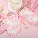 100 Floral Guest Napkins Pink and White Toile Disposable Paper Napkins Decorative Flower Bathroom Hand Towels for Bridal Baby Shower Tea Party Birthday Party Supplies