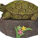 Hide a Key Outside Waterproof Key Hiders Safe Storage Lock Box For Outdoor Yard Garden Statues Rock Indoor Decoration Large Size Design House Spare Holder Turtle (Yellow)