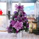 Glitter Roses Bouquet,30PCS Fake Purple Roses Glitter Flowers for Crafts Wedding Bouquet Party Christmas Home Decor(Dark Purple)