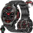 1.45" Smart Watch for Men Women (Make/Answer Call), 2024 New Mens Smartwatches, Hands-Free Calling & LED, Fitness Tracker Smartwatch for Android iPhones, Digital Watches Step Counter, 3 Straps (Black)