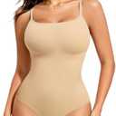 Nebility Shapewear Bodysuit for Women Tummy Control Shapewear Faja Body Shaper Waist Trainer Square Neck Body Suit, 2XL