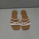 FITORY Women's Slide Sandals, Chic Cross-Strap & Comfy Flat shoes for Summer White, Size 10