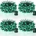 Lomotech Battery Operated Christmas Lights - 4 Pack Total 66ft 200LEDs String Lights 8 Modes Waterproof with Timer for Home, Garden, Party, Holiday, Tree Decoration (Green Wire, Green)