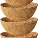 4 Pack 14 Inch Coconut Coir for Plants Natural Coco Fiber Liners for Hanging Planters Flower Basket Replacement Coco Coir Pots Liner for Outside Garden Plants Vegetables Herbs