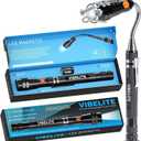 VIBELITE Extendable Magnetic Flashlight with Telescoping Magnet Pickup Tool- Cool Gadget Valentines Day Gifts for Him, Men, Teen Boys, Husband, Dad, Father, Mechanic, Women, Black