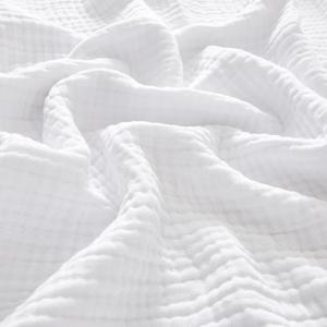 PHF 100% Cotton Muslin Blanket King Size 108"x90", 4-Layer Lightweight Gauze Throw, Breathable Cloud-Soft Minimalist Blanket for Bed, Couch, Camping, White, Ideal Gift