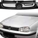 Armordillo Aluminum Mesh Style Front Grille|Compatible With 1999-2006 Volkswagen Golf/GTI / R32 MK4|8739846|Matte Black|Front Hood Bumper Grille