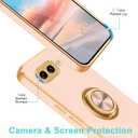 2 x Fingic Compatible with Google Pixel 9a 360 Rotatable Ring Holder Stand | Plating Gold Edge Magnetic Stand Slim Soft TPU Shockproof Protective Phone Case for Women for Pixel 9a (6.3"2025),Rose Gold