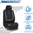 LAINLOY 2 Pack Car Seat Covers, Breathable Seat Protectors, Anti-Slip Driver Seat Cover, Comfortable Front Seat Cover Set Universal Fit for Truck, SUV, Sedan, Airbag Compatible (Black&Gray)