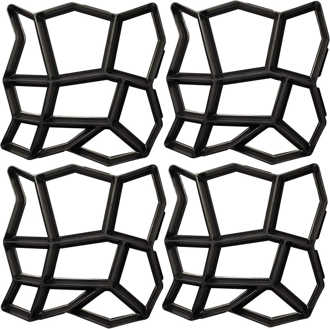 Walk Path Maker, Pathmate Stone Mold Paving Pavement Concrete Molds Stepping Stone Paver Walk Way Cement Molds for Patio, Lawn & Garden(8Packs 13 x 13 x 1.4 inch)