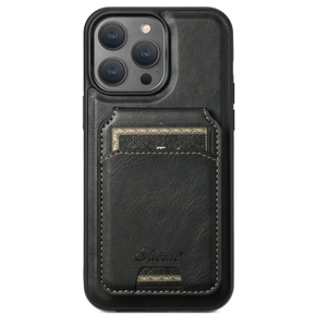 for iPhone 15 Pro Max Wallet Case Compatible with Magsafe, RFID Blocking Magnetic Card Holder Detachable Kickstand Detachable Shockproof Phone Cover, Black