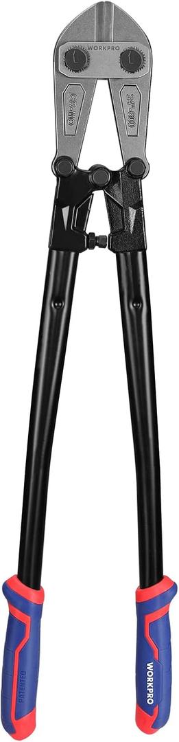 WORKPRO 24" Bolt Cutter, Chrome Molybdenum Steel Blade, Heavy Duty Bolt Cutter with Soft Rubber Grip, Cutting Tool for Cut Chain, Wire, Screw, Rivet