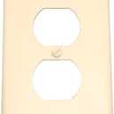 Leviton 1-Gang Duplex Device Receptacle Wallplate, Midway Size, Thermoset, Device Mount, 80503-T, Light Almond