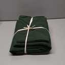 MooMee Bedding Duvet Cover Set 100% Washed Cotton Linen Like Textured Breathable Durable Soft Comfy (Solid Forest Green, Queen 90"x90")