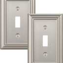 DEWENWILS Single Toggle Wall Plates, Brushed Nickel Metal Light Switch Cover Plates, 4.92" x 3.14" Outlet Wall Plates, Switch Plate Covers for Home Decor, 2 Pack