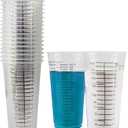 PrepStor Disposable Measuring Cups for Resin – Pack of 20 16oz Clear Plastic Graduated Epoxy Mixing Cup for Paint, Resin, Stain – 1/2 Pint Reusable Plastic Measuring Cup for Cooking & Baking