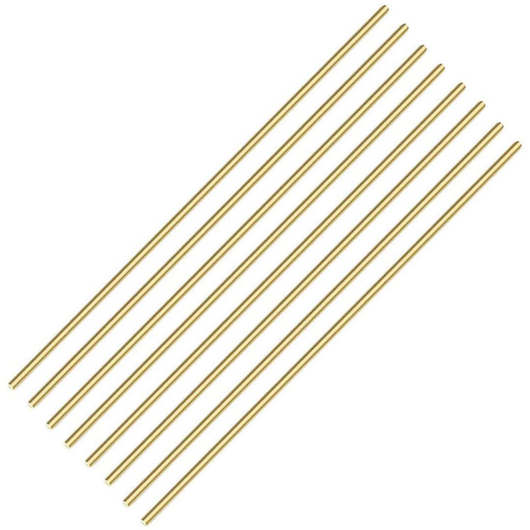 8 PCS 4mm/ 5/32 Inch Brass Rod Brass Round Stock Lathe Bar Stock Kit Solid Brass Rod, 4mm/ 5/32 inch Diameter 12 Inch in Length