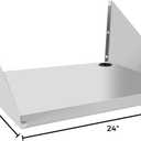 Stainless Steel Microwave Shelf Wall Mount, 18" x 24" Commercial Heavy Duty Metal Appliance Wall Mounted Shelf, 200 lb Commercial Microwave Rack for Restaurant, Kitchen, Bar and Shop