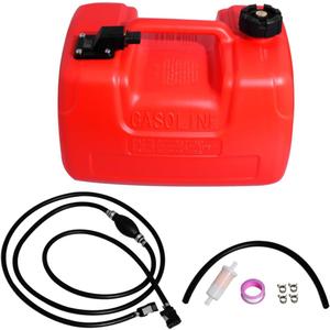 32-858104K08 Outboard Fuel Line Hose Kit With Fuel Tank 12L/3 Gallon Compatible with Yamaha Marine Johnson Mercury Outboard 4 hp-200 hp 5/16" 10 Ft with Primer Bulb Tank Quick Female Connector