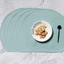 LONGFITE Thick Placemats Silicone Place Mats for Kids Non-Slip Table Mats, Pack of 4 (Mint Green)