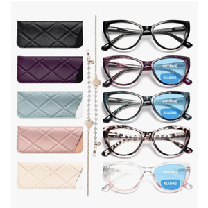 Gaoye 3 Pack Bifocal Readers+ 2 Pack Reading Glasses Women Oversized Cat Eye Magnifying Blue Light Blocking Computer Readers +2.0